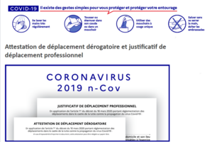 Attestation de déplacement dérogatoire - Covid 19