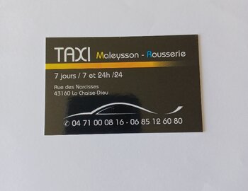 TAXI MALEYSSON ROUSSERIE    7 jours/7   et  24 heures /24